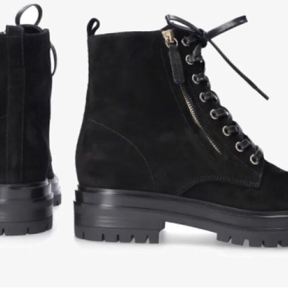 Gianvito Rossi Turon black suede combat lug sole ankle boots Euro 36 US size 5 - Picture 5 of 17